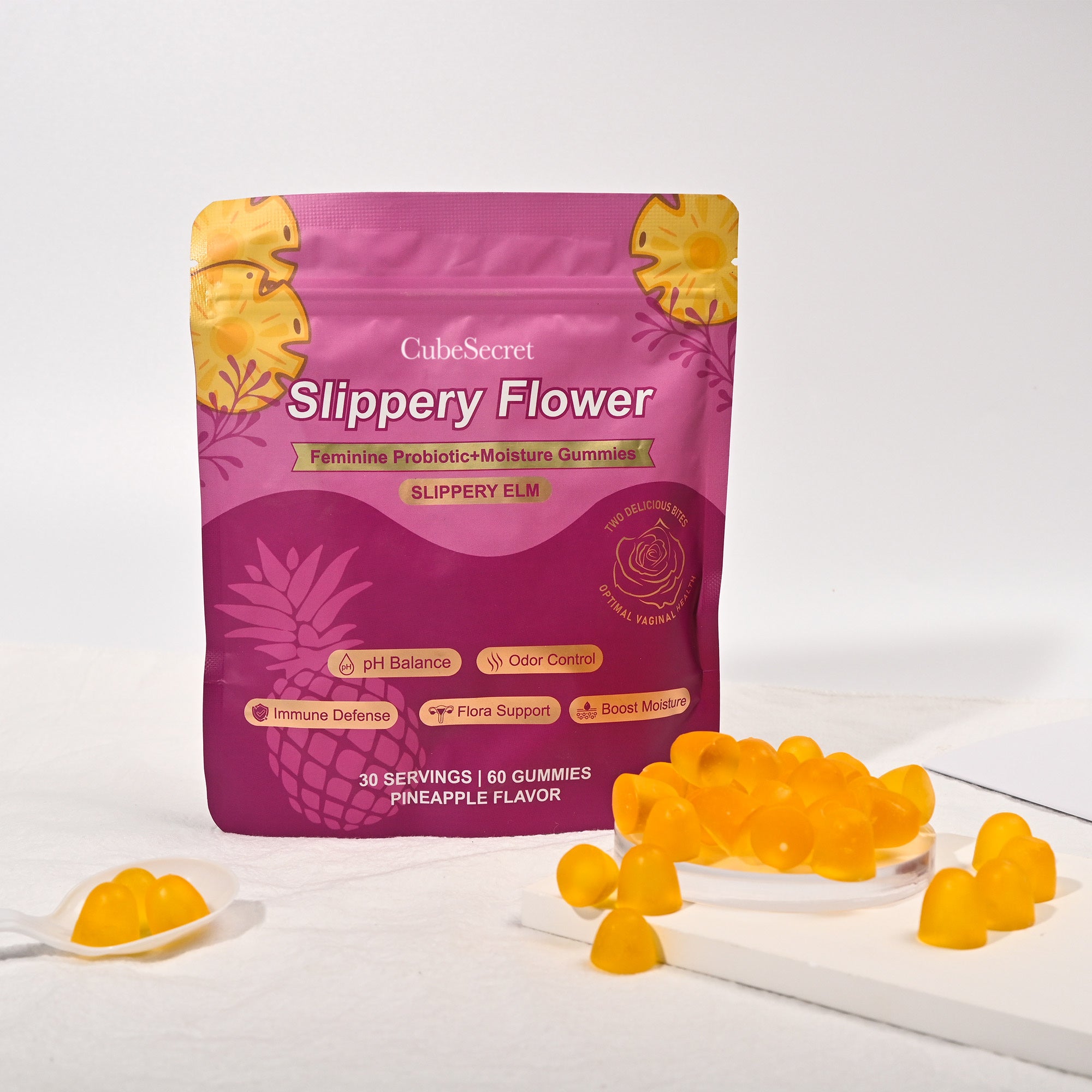 Slippery Flower Feminine Balance Probiotic Gummies (Pineapple Flavor)
