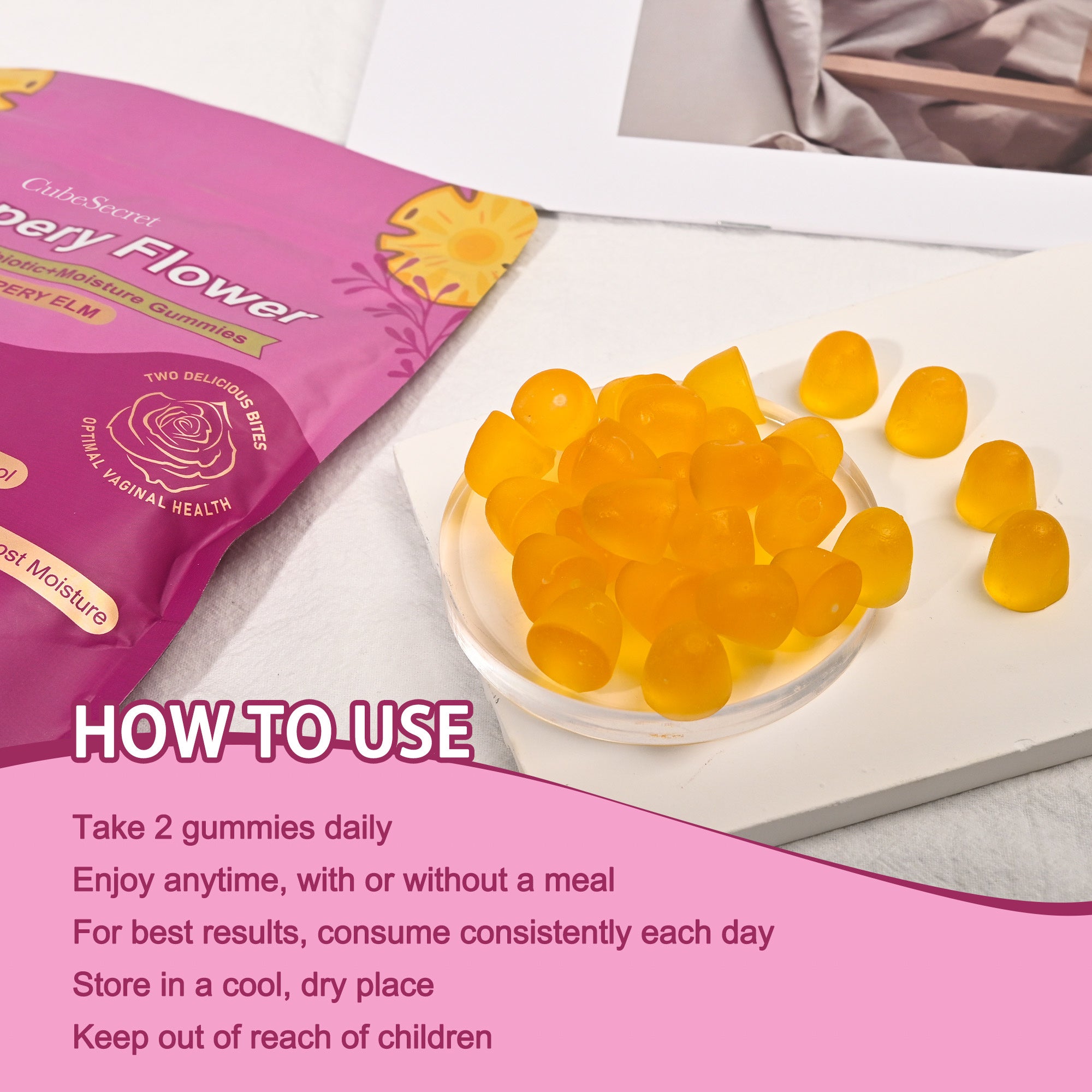 Slippery Flower Feminine Balance Probiotic Gummies (Pineapple Flavor)