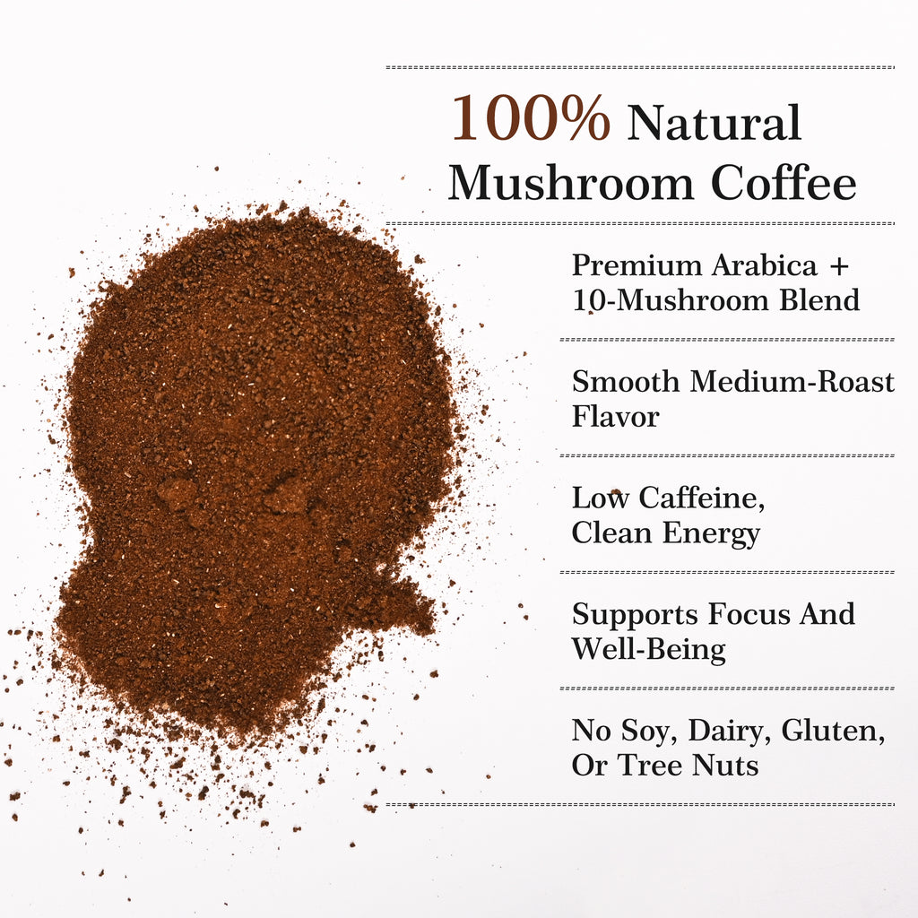 Functional Mushroom Coffee Powder - Focus & Energy Support (1 lb)
