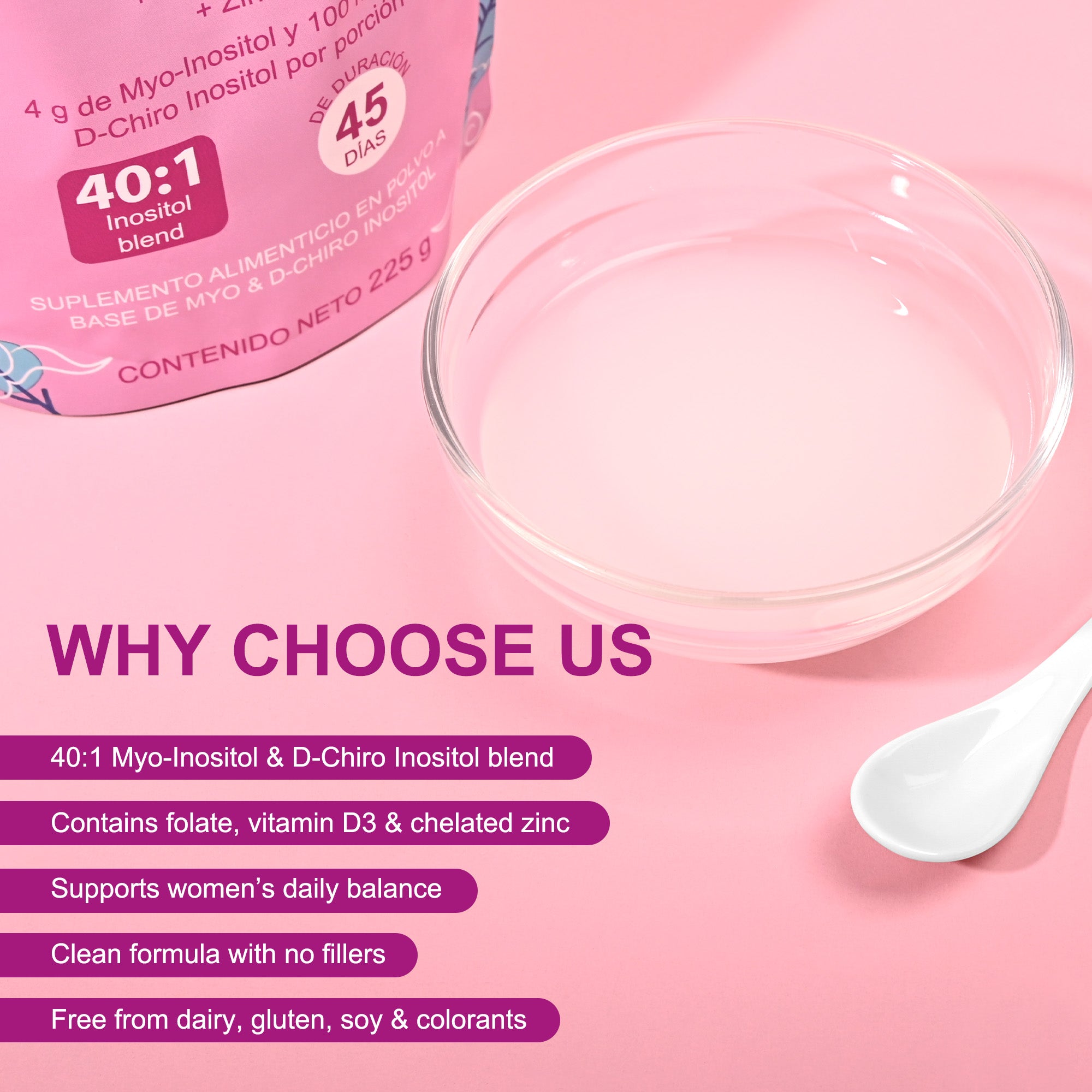 Myo & D-Chiro Inositol Powder - Hormonal & Metabolic Balance for Women (225g)