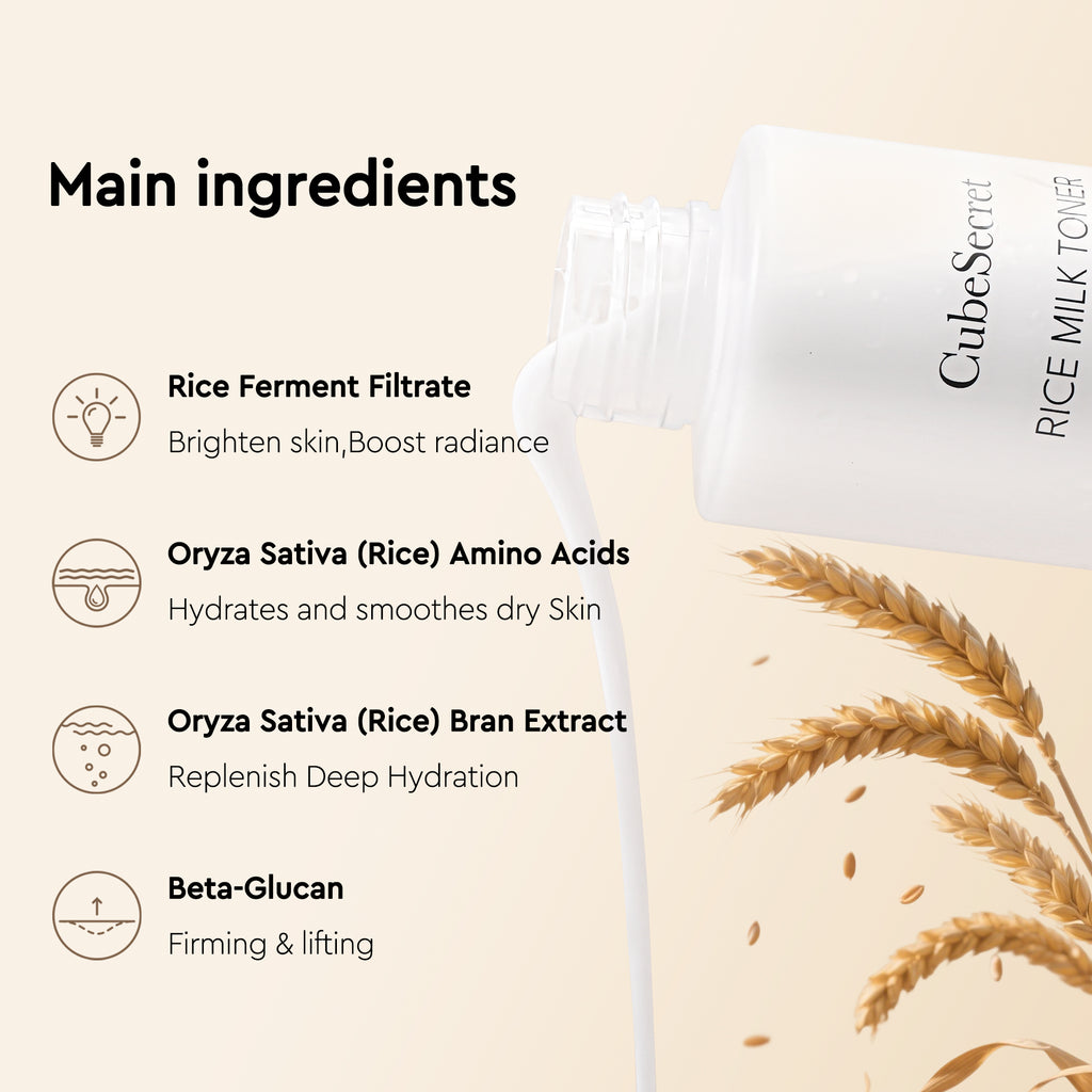 Rice milk toner